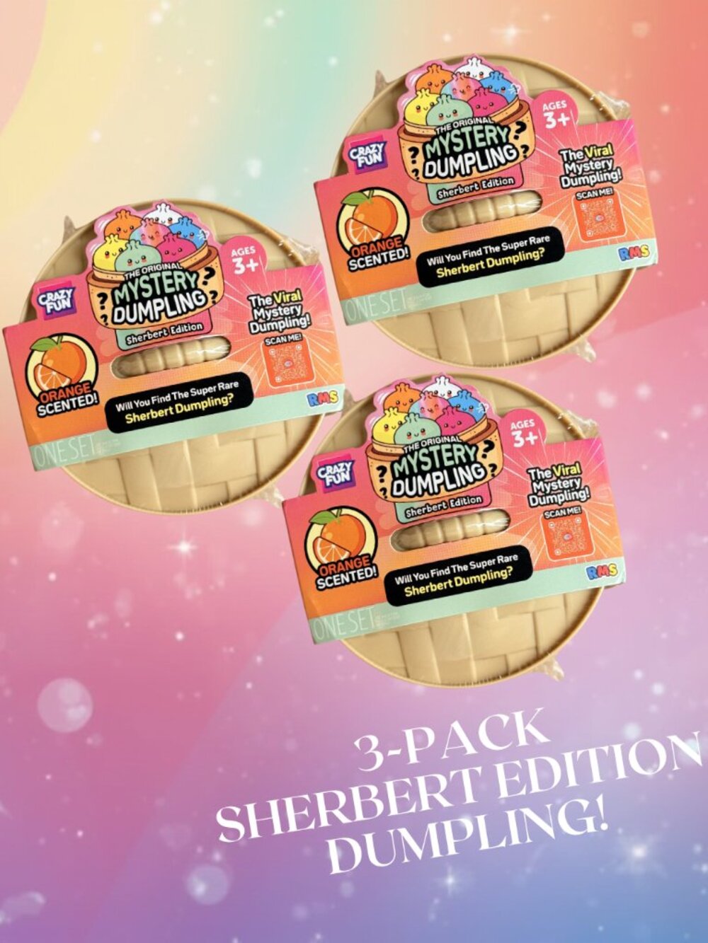 3-PACK! 🍊 RMS | ORANGE SCENTED Viral Mystery Squishy Dumplings